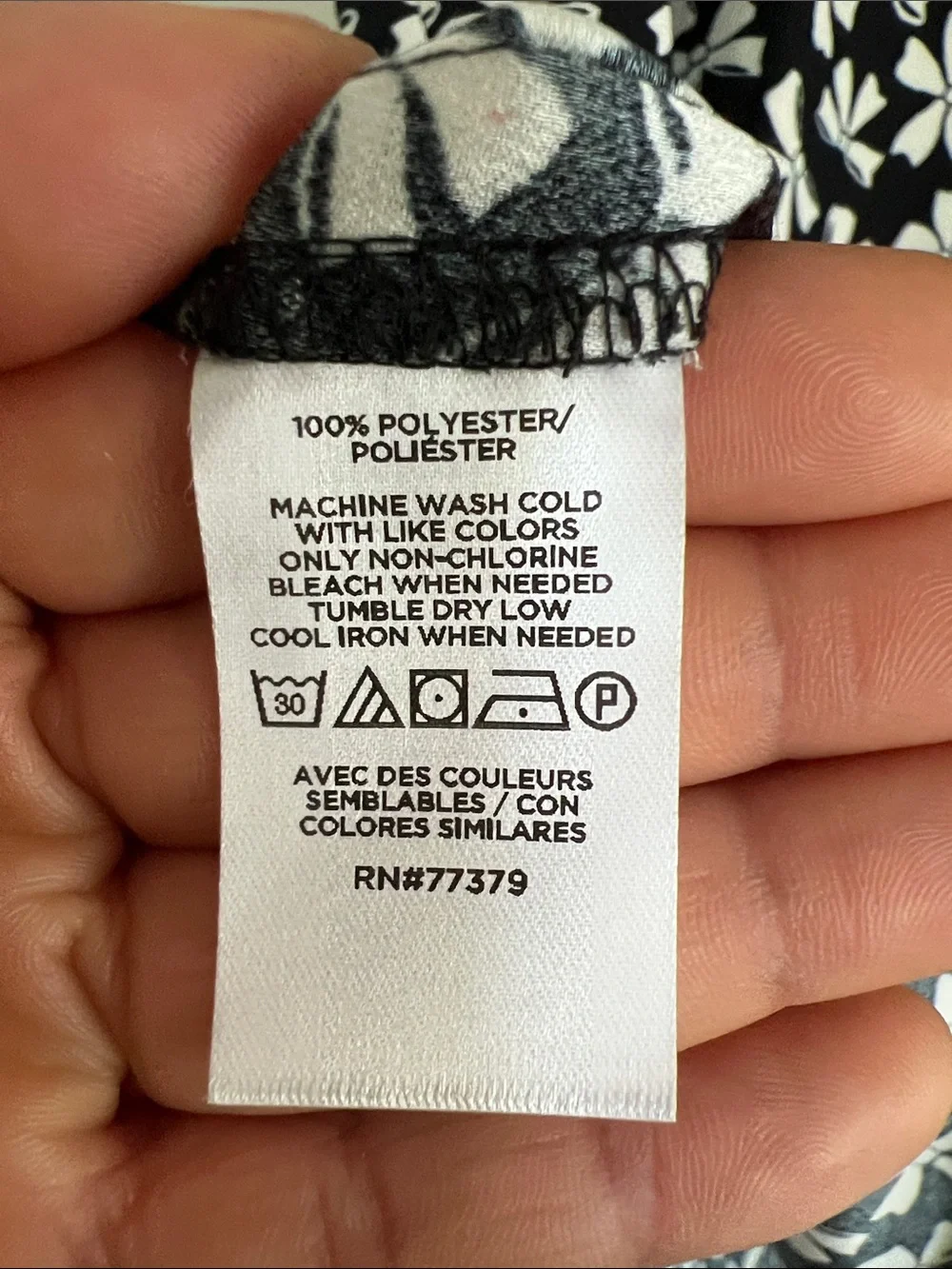 Ann Taylor Black and White Floral-Print Short Sleeve Tee - Picture 2 of 7